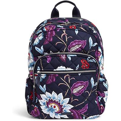 China Bohemian backpack for women printing flower fabric material 2021 fashion lady backpack laptop backpack for sale