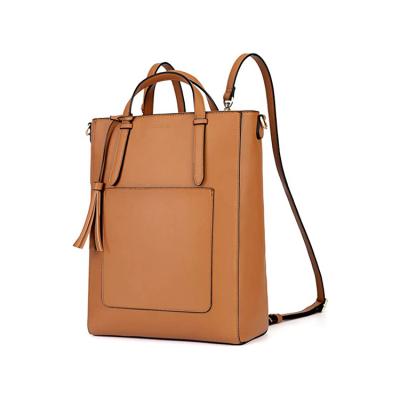 China Multiple Compartments Tote Bag Convertible Backpack For Women Vegan Handbag Multifuction Leather Shoulder Bag for sale