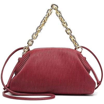 China Fashion Women's Dumplings Cross - Body Bag Shoulder Bag Fashion Tide Handbag Pocket Ruched Retro Clutch Bag for sale