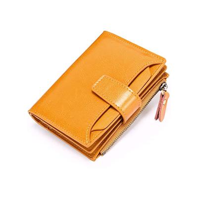 China Waterproof Small Wallet for Women High Quality PU Leather Bifold Contract RFID Blocking Small Women's Wallet for sale