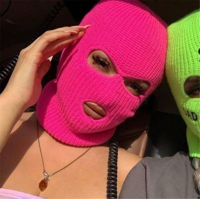 China 2021 COMMON Sewingman Ski Mask Designer Custom Embroidery Logo 3 Hole Full Face Cover Pink Bandit Balaclava Skimask Winter Waterproof Jacket Hat for sale