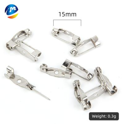 China Factory supply eco-friendly nickel terminals 15mm metal prong safety pin safty safety pin small for name tag for sale