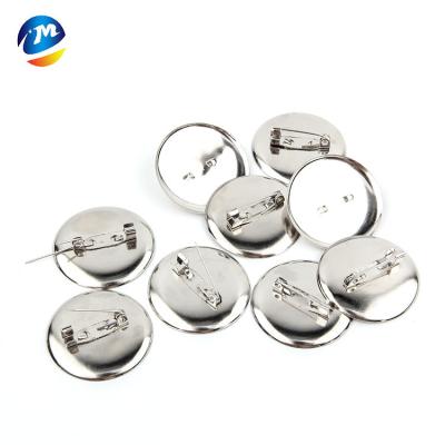 China 25mm Stainless Steel Eco-friendly Badge Round Safety Pins Accessories Metal Badge Silver Safety Pin for sale