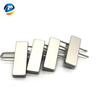 China Antiseptic Metal Clothing Hanger Accessories Metal Clothing Clip 75mm Silver Iron Trouser U Clips for sale