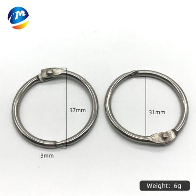 China Eco-friendly Promotional Manufacturer varisized Metal Round Shape Loose Leaf Ring Stainless Steel Book Binder Easy Open Ring for sale