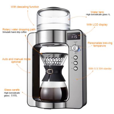 China With LCD Display 1.0L High Borosilicate Glass Electric Drip Pour Over Coffee Maker Set With Electronic Scale for sale