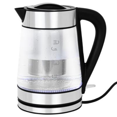 China Transparent 1.7L Temperature Control Pour Over Guangdong Brew Glass Coffee Water Teapots And Electric Kettle for sale