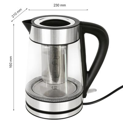 China Temperature Control 1.7L High Boron Kettle Kitchen Appliances Glass Portable Electric Jacketed Kettle for sale