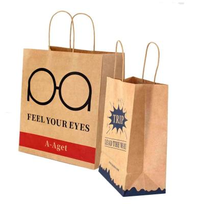 China Recycled Materials Market Hot Sale Large Size Food Paper Bag Food Shopping Bag Custom Gift Bags Large With Handles for sale