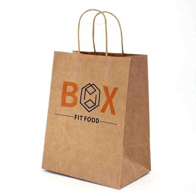 China Recycled Materials Take Out Food Packaging Customized Size Grocery Craft Brown Printed Kraft Paper Bakery Bag for sale