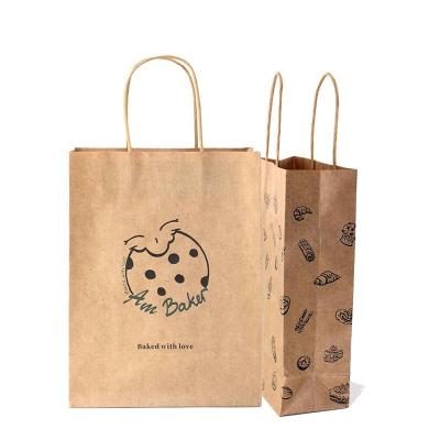 China Recycled Materials Family Party Wedding Activity Dessert Cookie Package Lovely Kids Custom Printed Bread Paper Bags For Cookies for sale