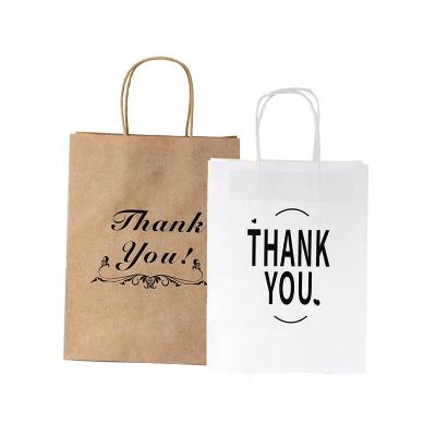 China Recycled Materials Festival Supplies 100gsm 120gsm White Material Customized Printing Thank You Bag Kraft Paper For Boutique for sale