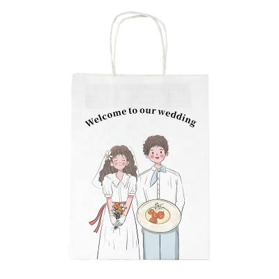 China Wedding Blank Plan Gift Materials Popular Selling Custom Design Craft Brown Recycled Favor Bager Paper Bag for sale