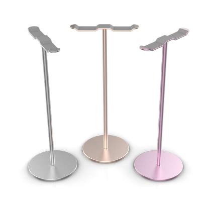 China Creativity Simplicity SQWD-132 Double Headset Stand Display Stand Metal Adjustable Good Quality Acrylic Wireless Earphone Stand for sale