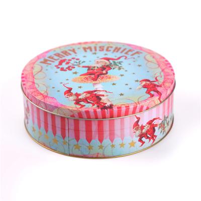 China Aseptic Round Biscuit Tin Box for sale