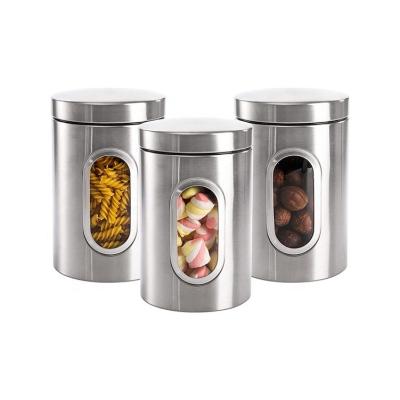 China Steamable Sealed Glass Jar With Stainless Steel Lid And Cover Food Tea Coffee Beans Food Container for sale