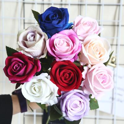 China High Simulation Flannel Pearl Rose Artificial Flower Simulation Flower Factory Home Wall Wedding Holiday Decoration Plant Wall for sale