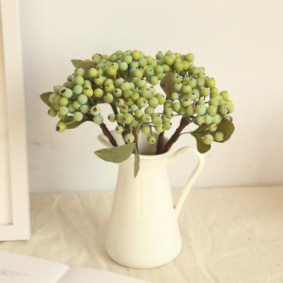 China Simulation Artificial Flower Bean Branch Berry High Green Border Home Wedding Artificial Flower Combination Decoration for sale