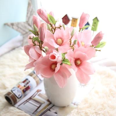 China High simulation plant simple magnolia flower artificial flower foreign trade flower arrangement home decoration small fresh wedding for sale