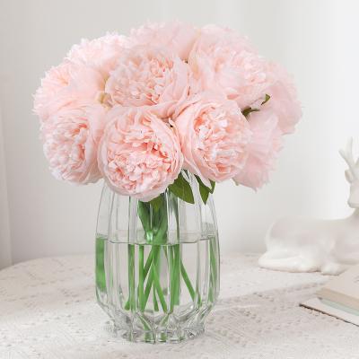 China High Simulation Factory Wholesale European Style Artificial Flower Hand Tied Peony Home Decoration Wedding Supplies Ornaments Wholesale for sale