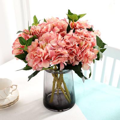 China 2021 high hot sale artificial hydrangea real touch simulation artificial flowers wholesale hydrangea for wedding home decoration for sale