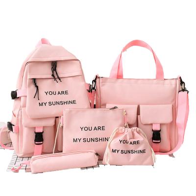 China Anti-theft University Bags Girls College School Bags 4pcs Set Women Backpack Girls Backpack School Bag Set for sale