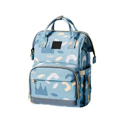 China Water Resistant Fashion Mommy Bag Diaper Bag Baby Backpack Organizer Leather Bag With Handle for sale