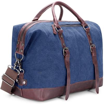 China Hot Selling Outdoor Activity Fashion Portable Duffel Bags Shoulder Canvas PU Leather Gym Bag Custom Made For Men And Women for sale