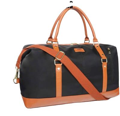 China Fashion Outdoor Activity Duffel Bags Custom Large Capacity PU Gym Nylon Leather Bag for Men and Women for sale