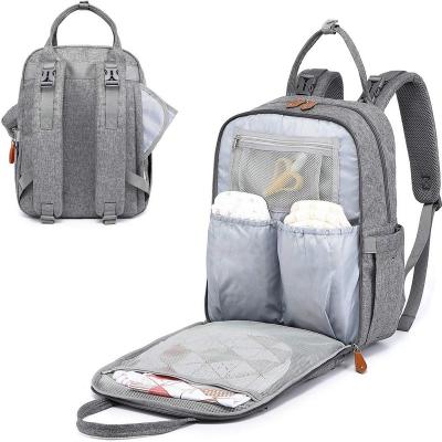 China With USB Best Quality Canvas Big Waterproof Mummy 3 In 1 Travel Multifunctional Baby Changing Diaper Bags Wet Backpack For Mommy Diaper for sale