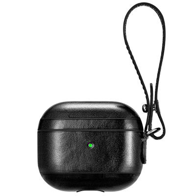 China 2021 Anti-drop Case Latest Vintage Real Leather Case For Airpods 3 Cover With Strap Cover Case For Airpod 3 for sale