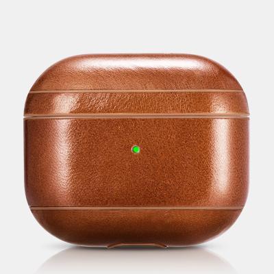 China For Earphone Newcomers ICARER For AirPods 3 Case Luxury Leather Wireless Earphone Case For AirPods 3 for sale