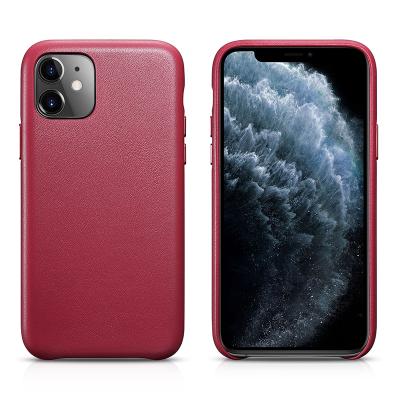 China Purely Handmade Back Cover Cell Phone Case For iPhone 11 pro, For iphone 11 pro Max Genuine Leather Case for sale