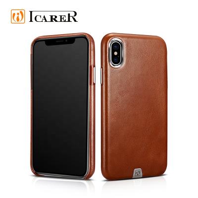 China ICARER Products Vintage Transformer Purely Handmade Series Back Cover Leather Case For iPhone X Protective Case for sale