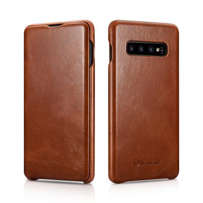 China Purely Handmade For Samsung S10 plus Luxury Mobile Phone Case Full Genuine Leather Cover Device For S10 for sale