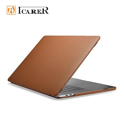 China 2021 ICARER Purely Handmade Real Leather Tablet Cover Laptop Sleeve Case For Macbook Pro 14 16 inch for sale