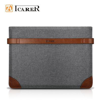 China ICARER New Product Fully Protective Fabric and Leather iPad Pro 12.9 Inch Laptop Sleeve for sale