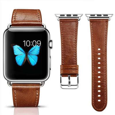 China Purely Handmade Genuine Leather Watch Band for Apple Watch 38/42mm with Adapter for sale