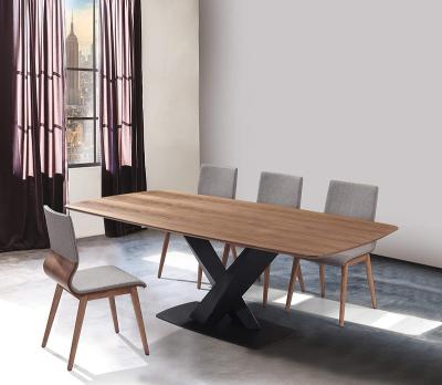 China KD Nordic Simple Wooden MDF Luxury Long Large Dinner Table For Room Oak Dining Table for sale