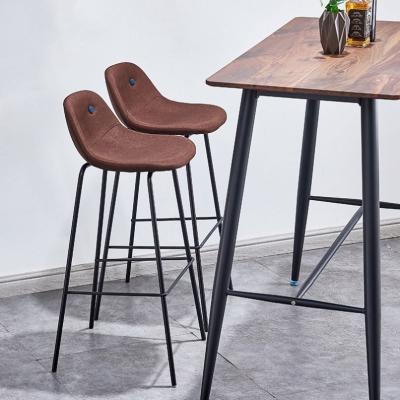 China Modern restaurant high back cafe used cafe seat metal bar chair for sale modern leather bar stool with backrest and table for sale