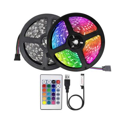 China USB TV Backlight DC 5V Flexible Ribbon Tape Holiday Decorative Luces Lamps Night 3key Controller RGB Tiras LED Strip Lig for sale