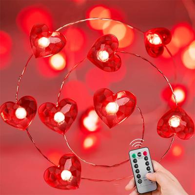 China Valentines Day Gift Love Heart Wedding String Fairy String Light Indoor Wedding Party Garden Garland Valentines Day Decor for sale