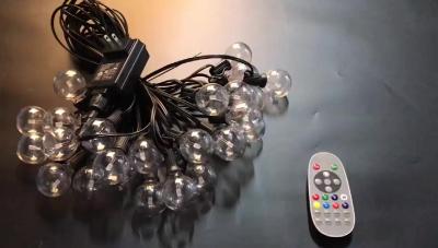 China Color Changing Outdoor String Lights RGB LED String Lights G40 Globe Bulbs Dimmable Waterproof String Lights Remote Control for sale