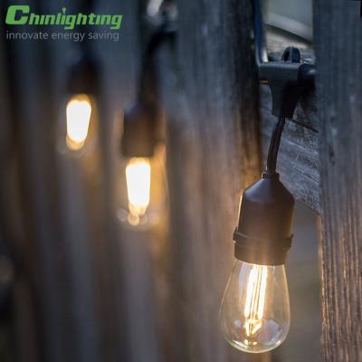 China Hanging Lighting Outdoor Waterproof Garden Porch LED Lights Dimmable S14 LED Filament Bulbs String Light for sale