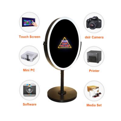 China Indoor Full Package Oval Selfie Mirror Photo Booth With Camera And Printer for sale