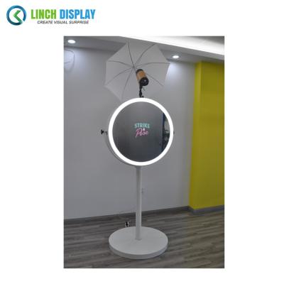 China Indoor Hot Sale Touch Screen Portable Selfie Round Mirror Booth for sale