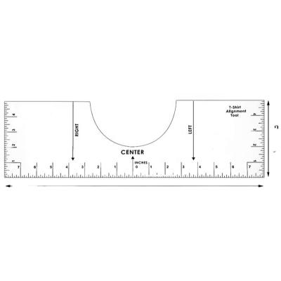 China Fabric Cutting Clear Acrylic T-Shirt Alignment Tool Ruler Guide Marked Centering Tool for sale