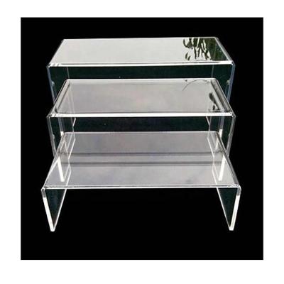 China Customized Modern Custom Acrylic Stage Riser Clear Display Stand For Table Decorations for sale