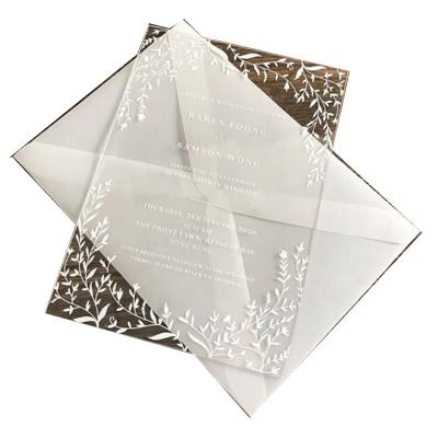 China Wedding Customized Acrylic Wedding Invitations Cards for sale