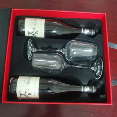 China New Recycled Materials Launch, Low Price Promotion, Wine Red Two Color Laminated Luxury Set Gift Box for sale